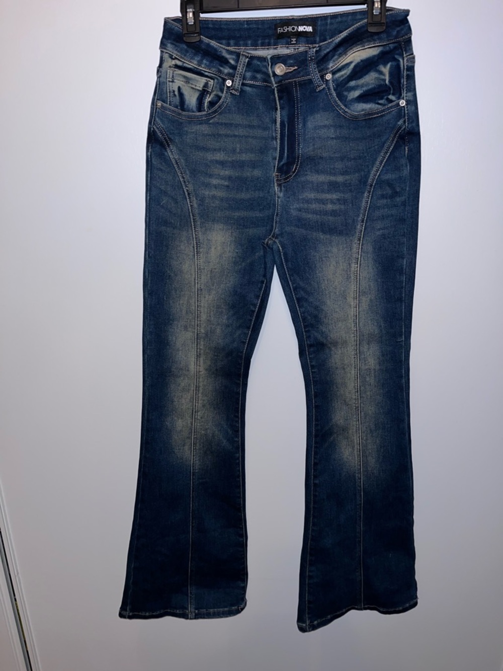 Fashion Nova Women's Dark Indigo Flare Jeans - Indigo Blue